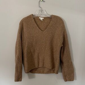 H&M V-Neck Ribbed Sweater - Tan